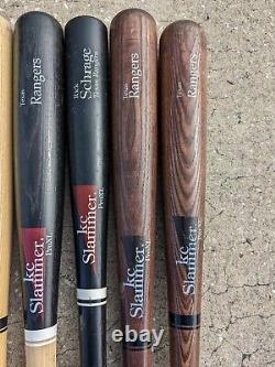 Vtg Lot of 8 KC Slammer Pro XL Texas Rangers Wooden Baseball Bats 1990's