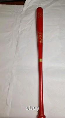 Vtg Rawlings Adirondack Chiefs Neil Smith #90 Baseball Bat 34 Pro Ring Red Wood