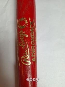 Vtg Rawlings Adirondack Chiefs Neil Smith #90 Baseball Bat 34 Pro Ring Red Wood