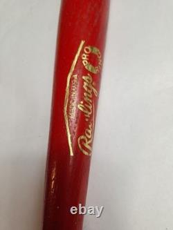 Vtg Rawlings Adirondack Chiefs Neil Smith #90 Baseball Bat 34 Pro Ring Red Wood