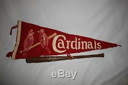 Vtg St Louis Cardinals Pennant Baseball with Souvenir Bat