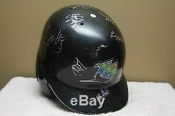 Vtg TAMPA RAYS Game 1990s TEAM SIGNED Baseball Batting helmet WADE BOGGS McGRIFF