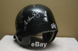 Vtg TAMPA RAYS Game 1990s TEAM SIGNED Baseball Batting helmet WADE BOGGS McGRIFF