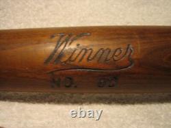 Winner brand Vintage Game Used circa 1930 Bat Model No. 80 Regulation